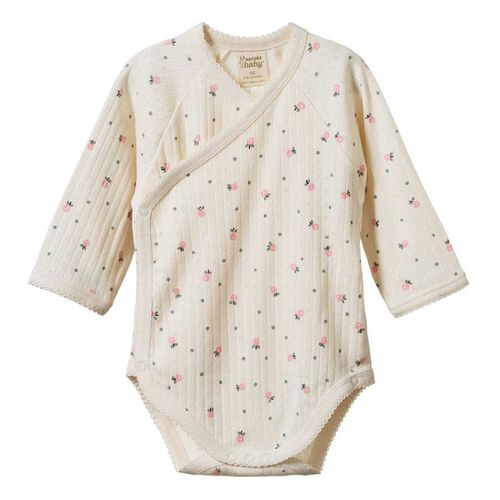 Nature Baby Long Sleeve Kimono Bodysuit Pointelle